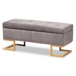 Luxe Fabric Storage Ottoman Bench - Image 2