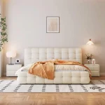 Box Channeled Boucle Bed Frame - Image 2
