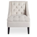 Ivory Velvet Tufted Accent Chair - Image 3