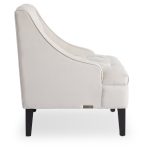 Ivory Velvet Tufted Accent Chair - Image 4