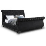 Tufted Upholstered Sleigh Bed