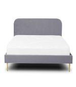 Velvet Upholstered Bed - Image 4