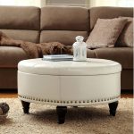Round Storage Ottoman with Flip Top Surface