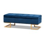 Luxe Fabric Storage Ottoman Bench