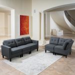 Emmie Mid-century Modern 5-piece Sectional Sofa Set - Image 3