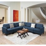 Mid Century Modern 7-piece Sectional Sofa Set
