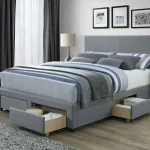 Grey Upholstered Storage Bed - Image 2