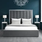 Velvet Double Ottoman Bed with Tall Headboard - Image 2