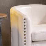 Home Modern Leather Accent Chair - Image 4