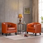 Home Modern Leather Accent Chair - Image 7