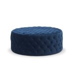 Velvet Tufted Round Cocktail Ottoman - Image 3