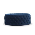 Velvet Tufted Round Cocktail Ottoman - Image 5