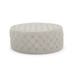 Velvet Tufted Round Cocktail Ottoman