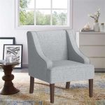 Light Grey Swoop Arm Accent Chair