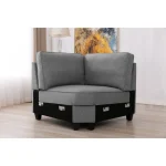 7-piece Dark Gray Linen Modular Sectional Sofa - Image 5