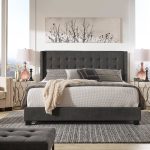 Melina Tufted Linen Wingback Bed - Image 2
