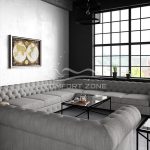 Garcia Tufted Linen U shaped Sectional Sofa - Image 2
