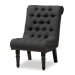 Fabric Upholstered Wood Accent Chair - Image 8