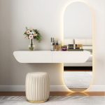Modern Wall-Mounted Dressing Table with Mirror and Storage