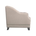 Beige polyester Button Tufted Arm Chair - Image 3
