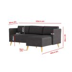 Mid-century Modern Fabric Chaise Sectional Sofa - Image 5