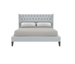 Upholstered Bed in Light Grey Color