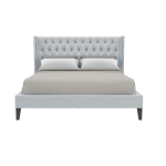 Upholstered Bed in Light Grey Color