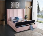 Channel tufting / storage velvet king bed - Image 6