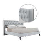 Upholstered Bed in Light Grey Color - Image 5