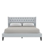 Upholstered Bed in Light Grey Color - Image 3