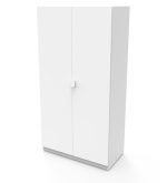 2 Door MDF Wardrobe in White - Image 4