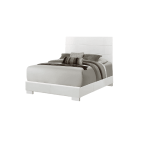 Simple and elegant white wood bed